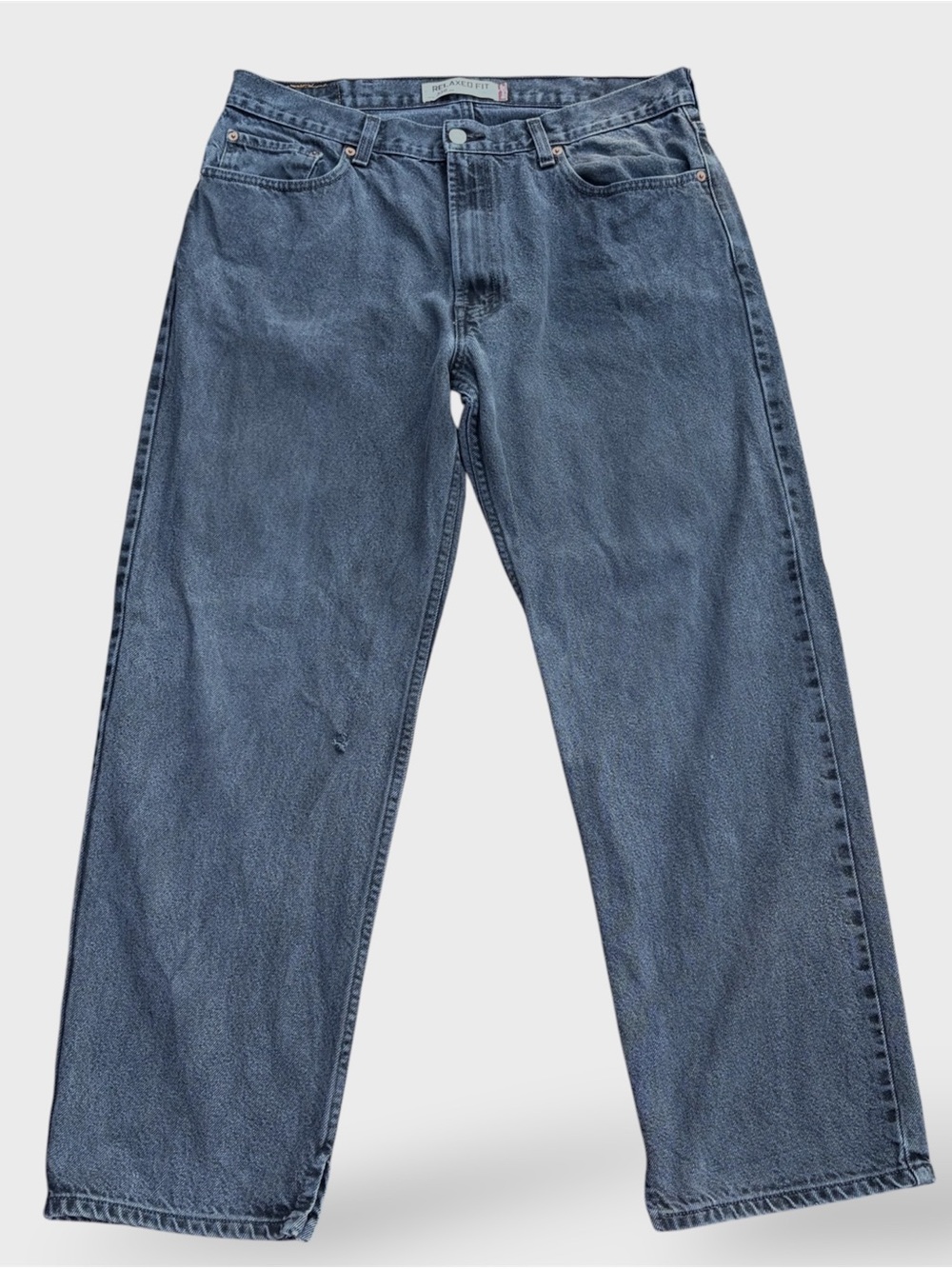 VTG Levi's 550 Faded Black Baggy Jeans 38x32 Custom Split Cuff Streetwear Y2K